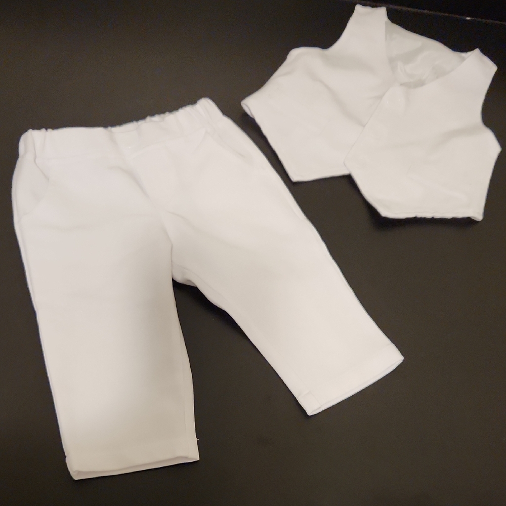Classic White Vest & Pants Set